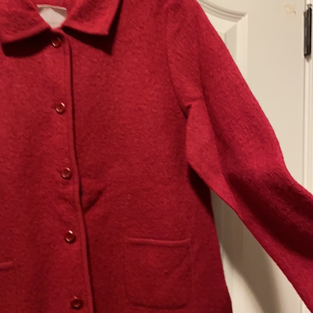100% wool woman’s burgundy sweater jacket. Size XL. - Picture 1 of 9